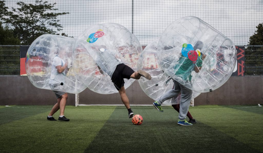 bubble football tackle